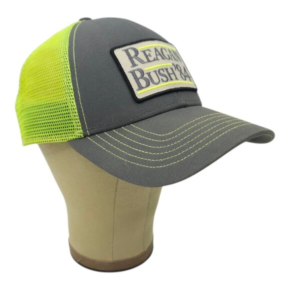 Reagan Bush 84 Mesh Snapback Cap Vintage Trucker Baseball Hat Rowdy Gentleman - Picture 3 of 12